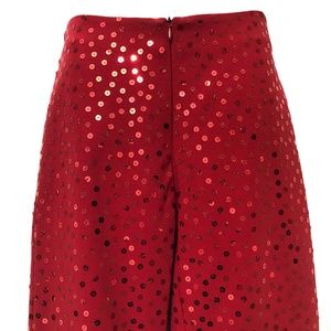 MARIA BIANCA NERO Red Sequin Straight Leg Pants